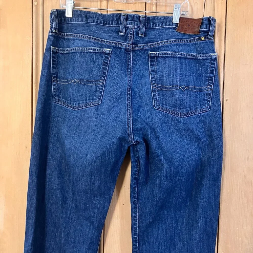 Lucky Brand 329 Mens Vintage 2013 Classic Straight Jeans Size 34x31 Blue AN EXC - Picture 10 of 13